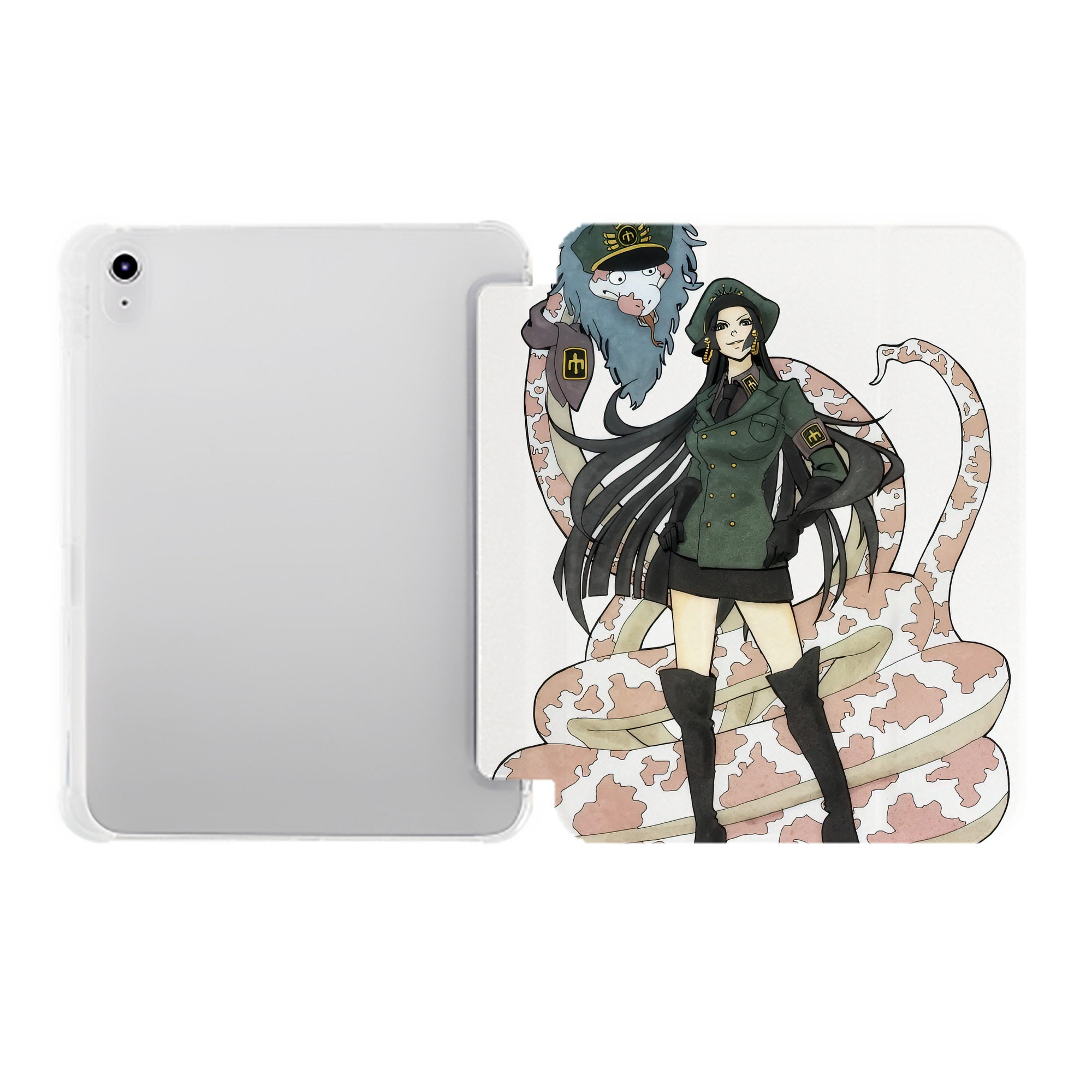 （画像用） ワンピース ONE PIECE IPad ケース ペン収納付き 三つ折りスタンド PUレザー×シリコン 対応機種9.5/10.5/10.9インチ